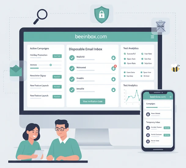 Marketers using best temp mail dashboard for campaign testing