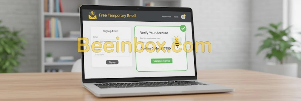 free temporary email service showing inbox with verification code