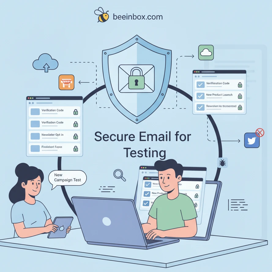 Marketing team using temp mail for safe testing