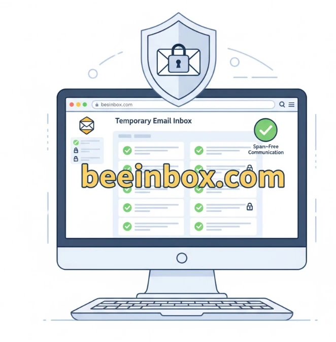 illustration showing temporary email inbox used for privacy and spam protection